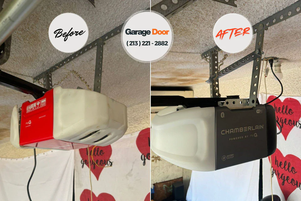 Before and after: garage door repair Van Zandt County